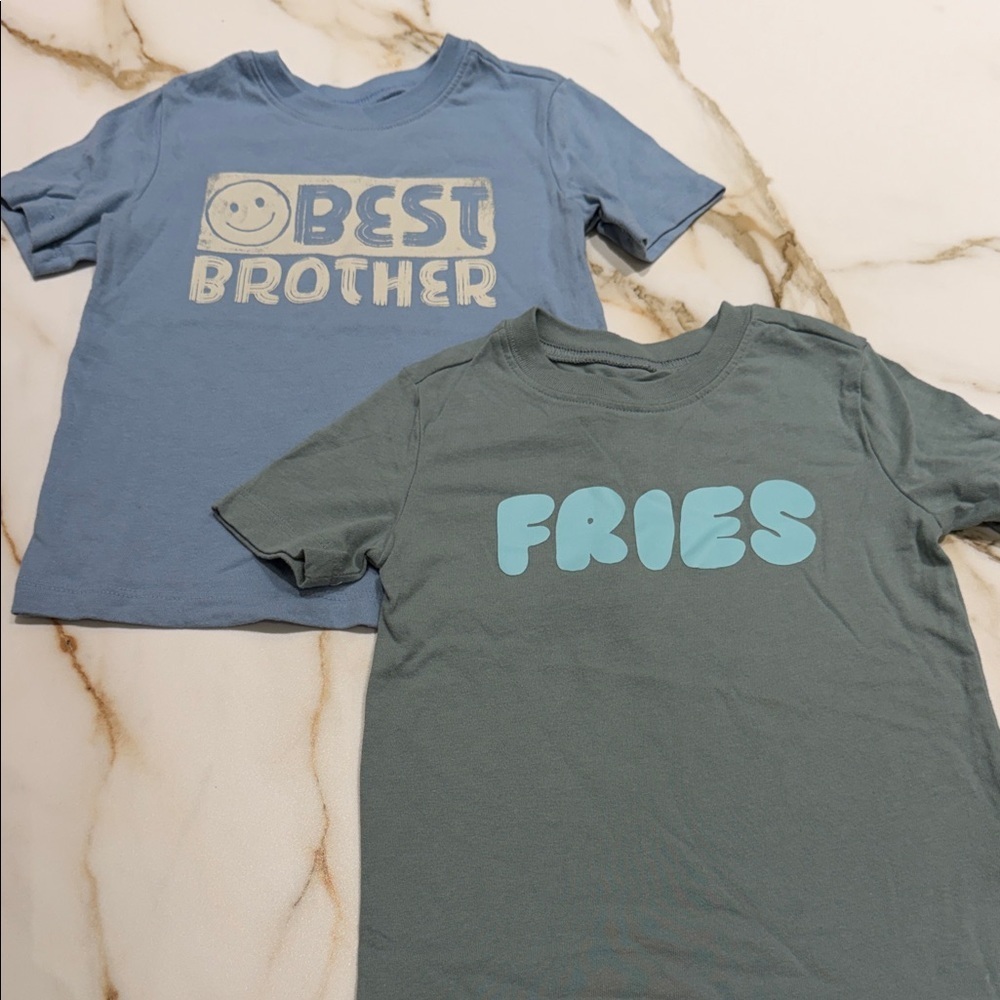 Carter's Blue and Gray Graphic Tees 2T